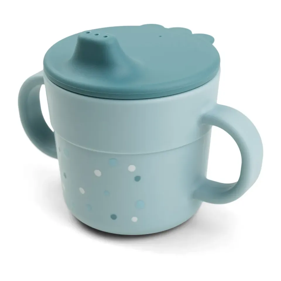 Best Done by deer Happy Dots foodie sippy cup 21.5 cl, Blue