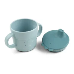 Best Done by deer Happy Dots foodie sippy cup 21.5 cl, Blue