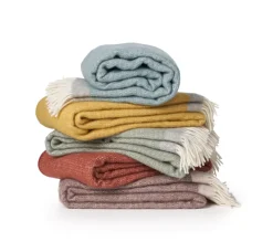 Outlet Klippan Yllefabrik Harald wool throw 130x200 cm, Yellow-grey YellowGrey