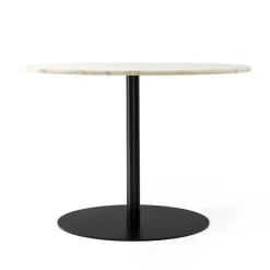 Discount Audo Copenhagen Harbour Column dining table, Marble off . ø105 cm. black stand White