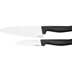 Fiskars Hard Edge knife set chefs knife and vegetable knife, 2 pieces Black