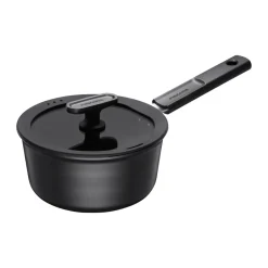 Outlet Fiskars Hard Face pot with lid Ceratec Superior, 1.8 L Black