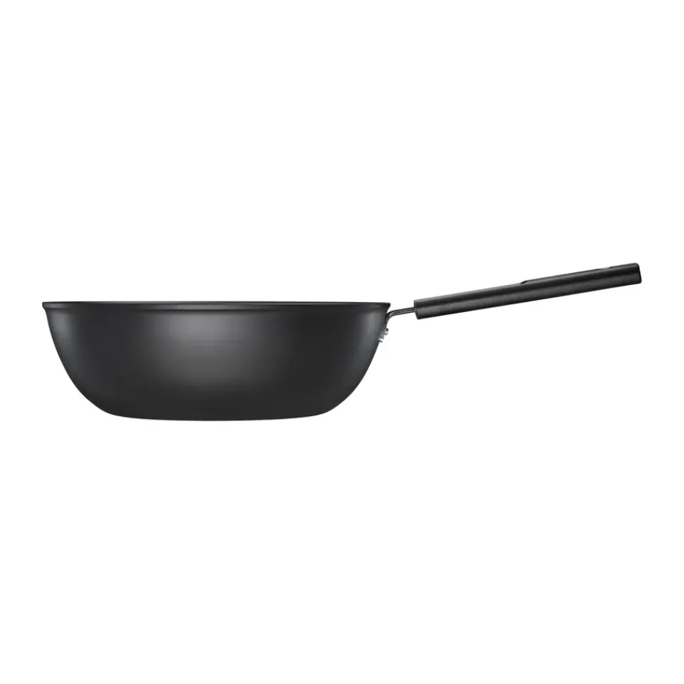 Woks^Fiskars Hard Face wok pan Ceratec Superior, 28 cm Black