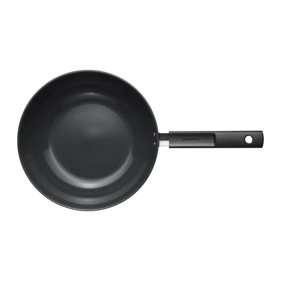 Woks^Fiskars Hard Face wok pan Ceratec Superior, 28 cm Black