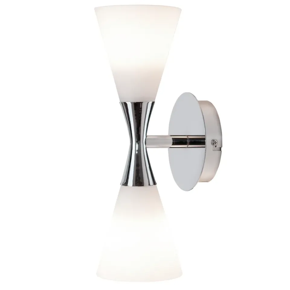 Reading Lamps|Wall Lights^Herstal Harlekin duo wall lamp, chrome-white Silver-colouredWhite