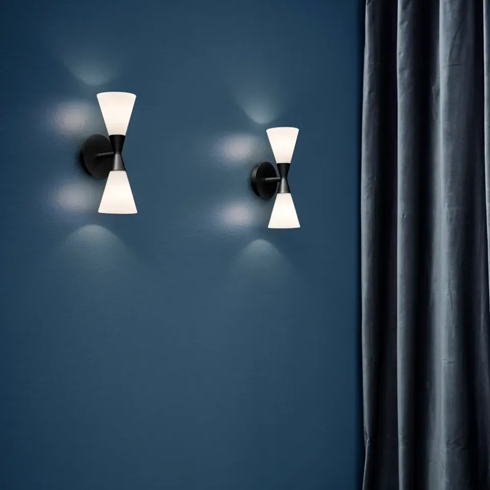 Reading Lamps|Wall Lights^Herstal Harlekin duo wall lamp, matte Black