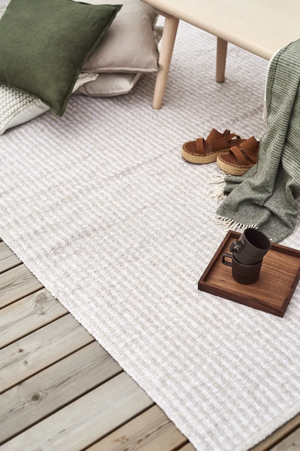 Rugs For Outdoors|Woven Cotton Rugs^Scandi Living Harvest rug , 200x300cm Beige