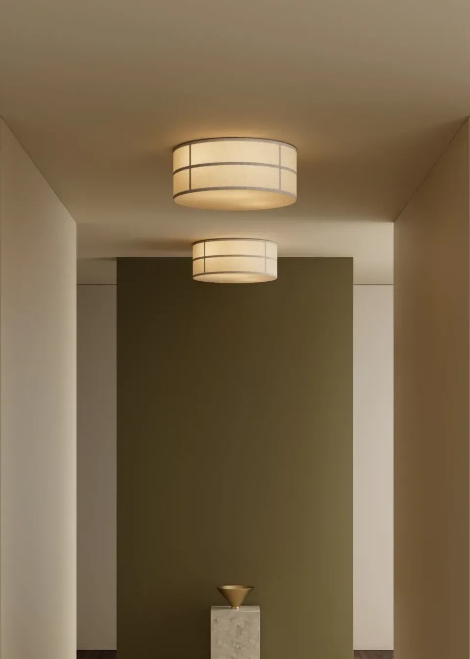 Clearance Audo Copenhagen Hashira ceiling lamp, Raw Beige