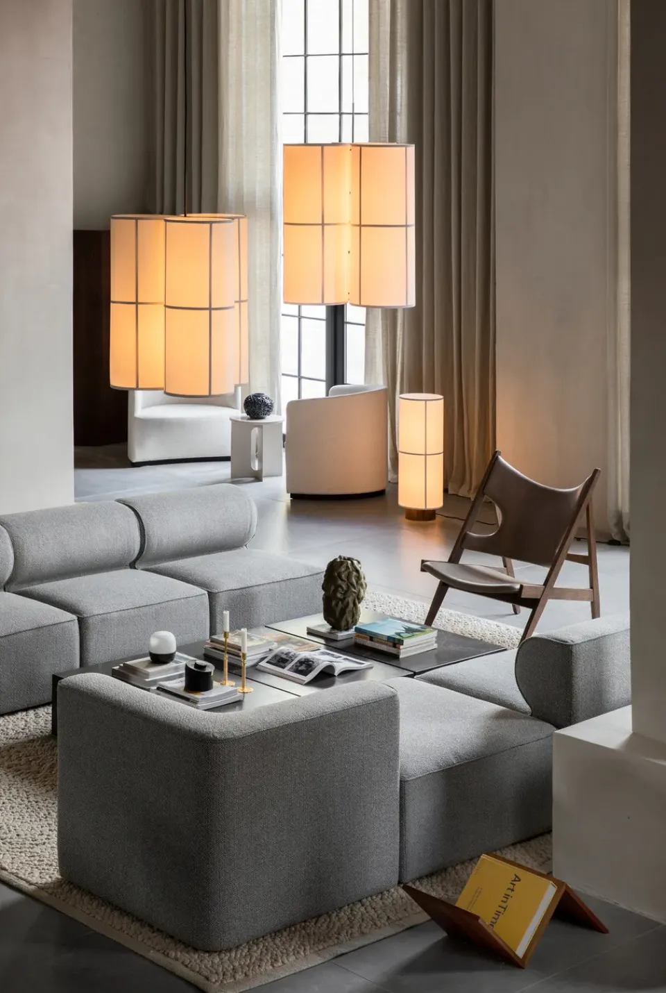 Best Audo Copenhagen Hashira floor lamp, Raw Beige