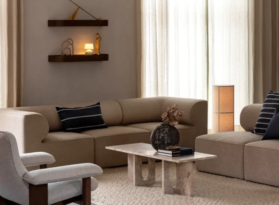 Best Audo Copenhagen Hashira floor lamp, Raw Beige