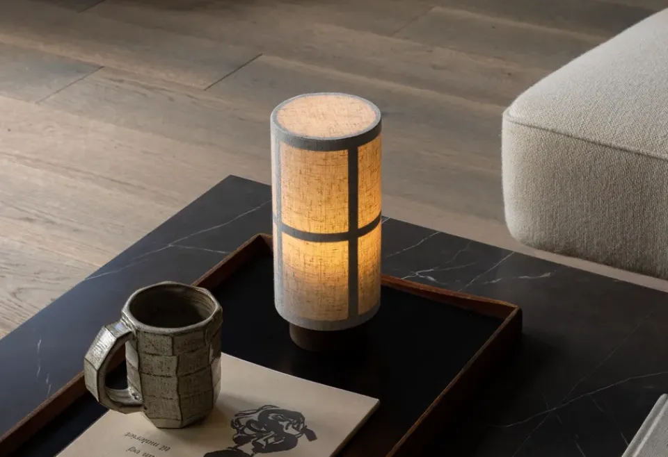 Portable Lighting|Desk & Table Lamps^Audo Copenhagen Hashira table lamp portable, Raw Beige