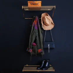 Outlet Maze Hat rack shelf, brass Gold-coloured