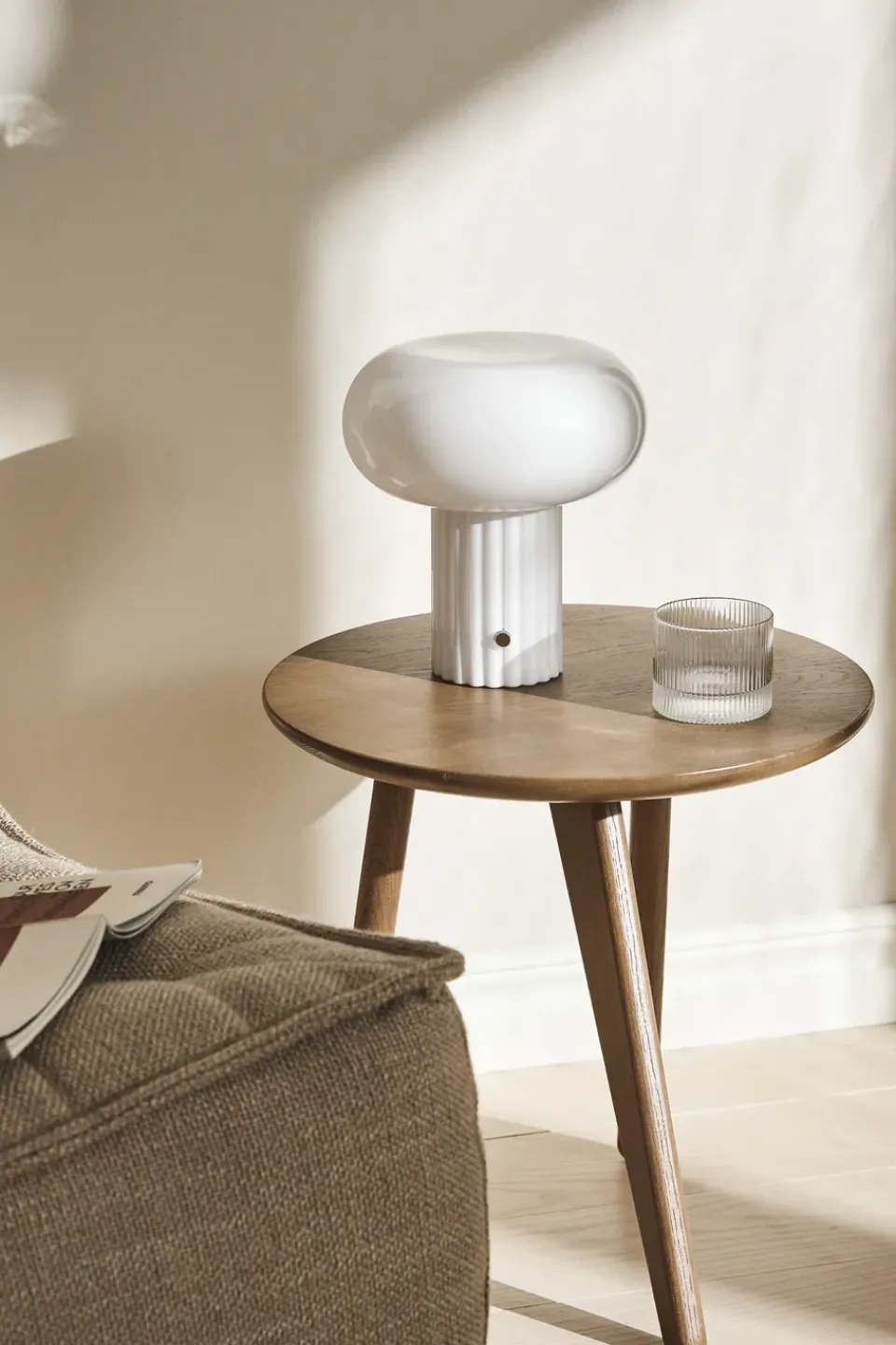 Sale Scandi Living Haven portable table lamp 22 cm, White