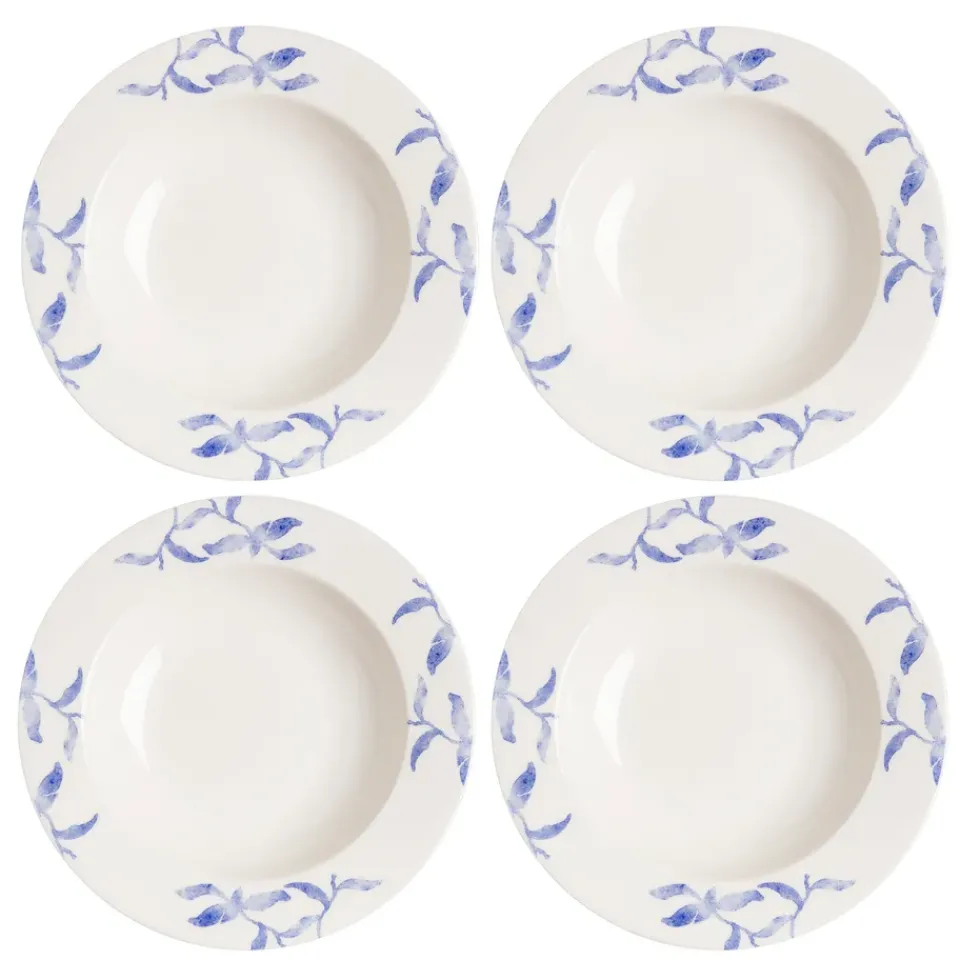 Deep Plates^Scandi Living Havspil deep plate 23 cm 4-pack, -white Blue