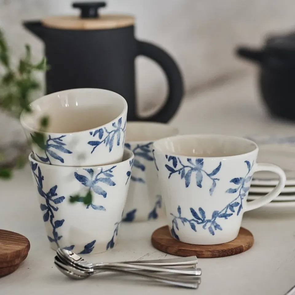 Outlet Scandi Living Havspil mug 30 cl 4-pack, blue-white BlueWhite