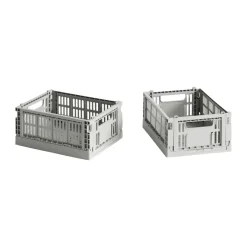 Storage Baskets^HAY Colour Crate Mini 2-pack 13x17 cm, Light Grey
