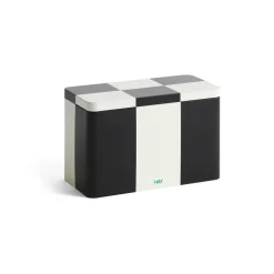 Boxes & Jars^HAY Tin Container medium, Black-off white BlackWhite
