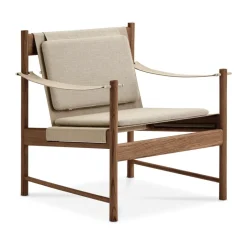 Armchairs & Footstools^Brdr. KrĂĽger HB lounge chair, Smoke oiled oak-canvase nature BrownBeige