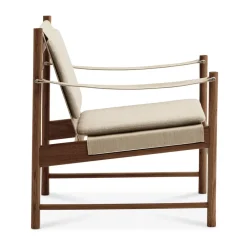Armchairs & Footstools^Brdr. Krüger HB lounge chair, Smoke oiled oak-canvase nature BrownBeige
