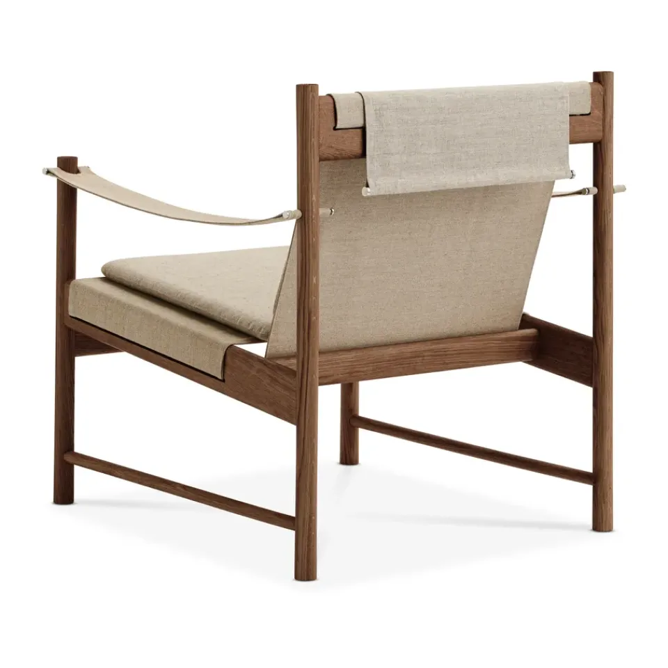 Armchairs & Footstools^Brdr. Krüger HB lounge chair, Smoke oiled oak-canvase nature BrownBeige