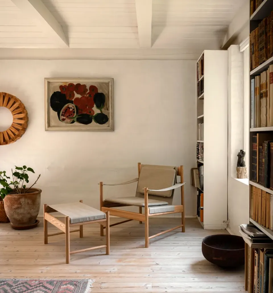 Sale Brdr. Krüger HB stool, Oiled oak-canvase BrownBeige