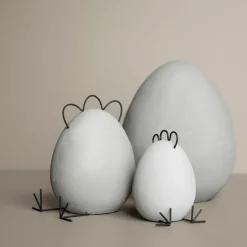 DBKD Heavy Hen easter decoration concrete, large Grey