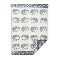 Baby Blankets^Klippan Yllefabrik Hedgehog baby blanket 65x90 cm, Blue