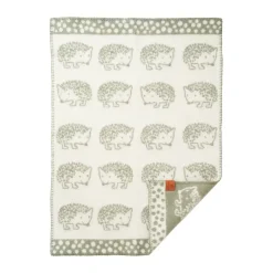 Baby Blankets^Klippan Yllefabrik Hedgehog baby blanket 65x90 cm, Green