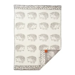 Best Klippan Yllefabrik Hedgehog baby blanket 65x90 cm, Grey