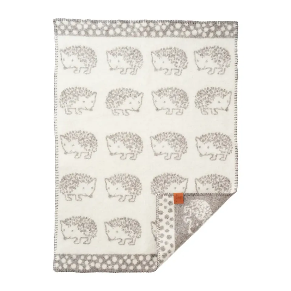 Best Klippan Yllefabrik Hedgehog baby blanket 65x90 cm, Grey