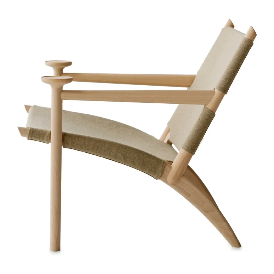 Armchairs & Footstools^Gärsnäs Hedwig armchair, Beech-white-cloth canvas Grey