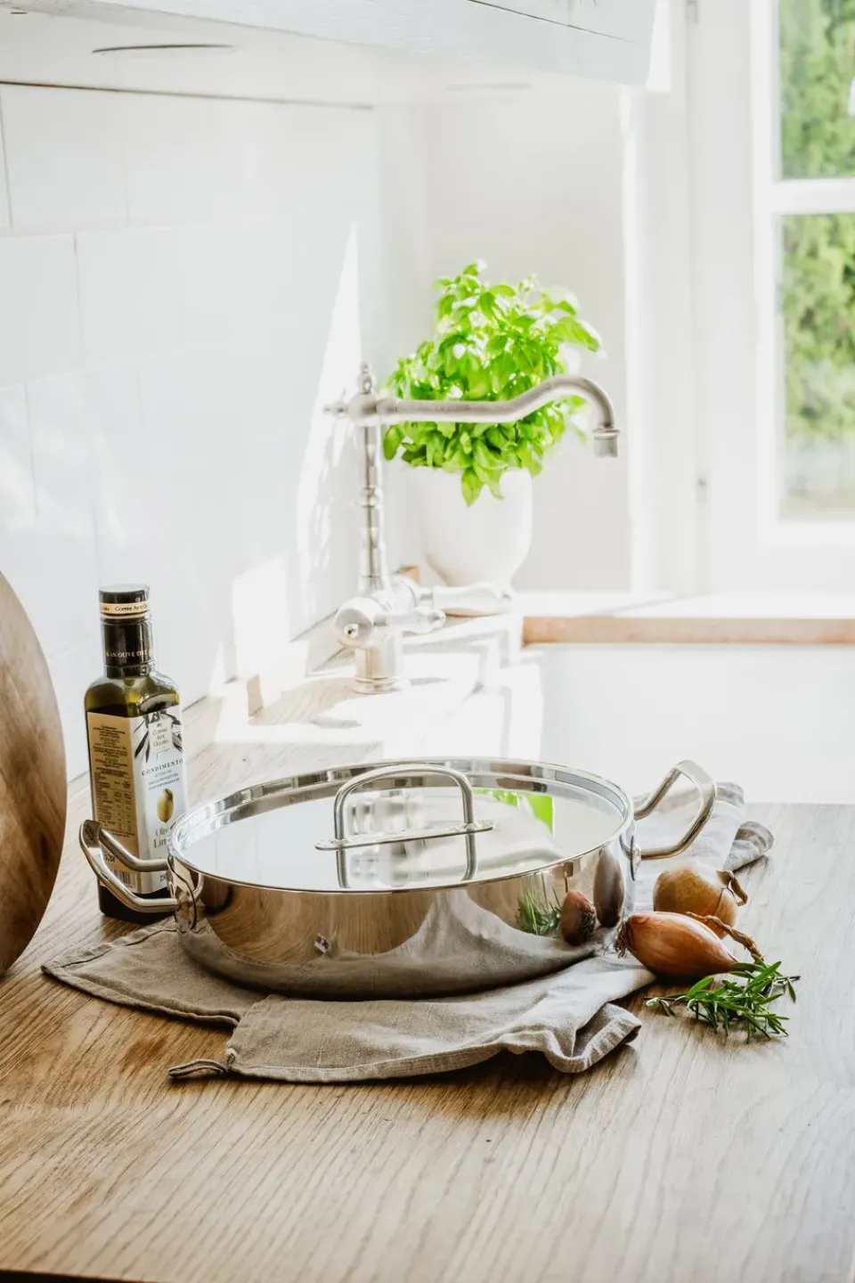 Clearance Heirol Cerasafe® Triply sauté pan 4 liters, Stainless steel Silver-coloured