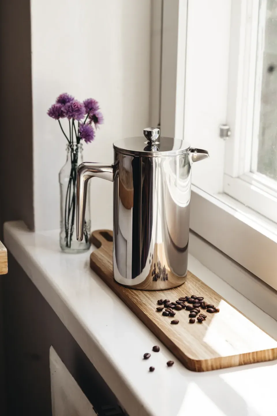 Heirol coffee press stainless steel, 1 L. 8 cups Silver-coloured
