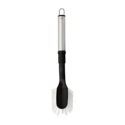 Hot Heirol dish brush with replaceable head, Black-stainless steel BlackSilver-coloured