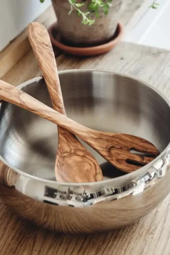Salad Servers^Heirol salad cutlery olive wood 2-pieces, 30 cm Brown