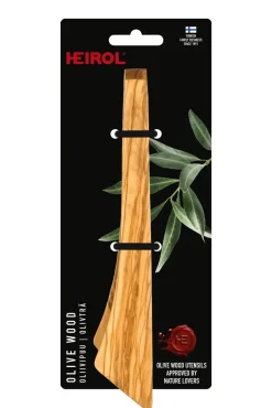 Heirol serving tongs olive wood, 30 cm Brown