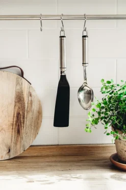 Spatulas & Dough Scrapers^Heirol Steely nylon spatula, Black-stainless steel BlackSilver-coloured