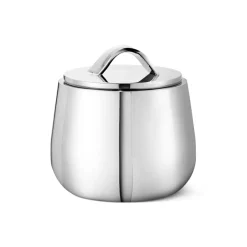 Clearance Georg Jensen Helix sugar bowl with lid, Stainless steel Silver-coloured