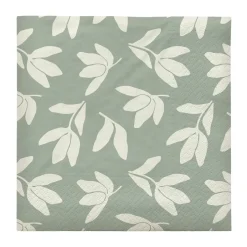 Best Broste Copenhagen Herbert paper napkins 33x33 cm 20-pack, Desert sage-off white Green