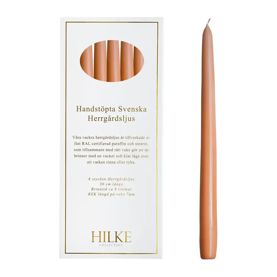 Candles^Hilke Collection Herrgårdsljus candles 30 cm 6-pack , Apricot Orange