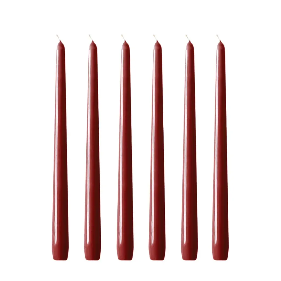 Candles^Hilke Collection Herrgårdsljus candles 30 cm 6-pack , Wine glossy Red