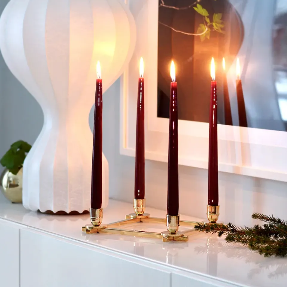 Candles^Hilke Collection Herrgårdsljus candles 30 cm 6-pack , Wine glossy Red
