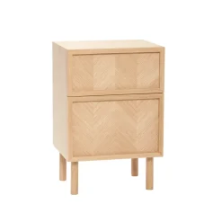 Bedside Tables^Hübsch Herringbone bedside table, Oak Beige