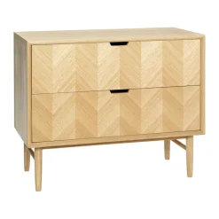 Hübsch Herringbone chest of drawers with compartments, Oak Beige