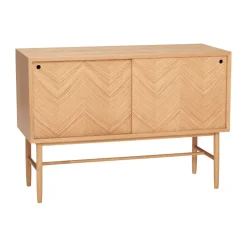 Dressers & Drawer Units|Dressers & Drawer Units^Hübsch Herringbone dresser with sliding doors, Oak Beige
