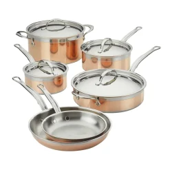 Saucepan Sets^Hestan Copperbond pot and frying pan set, 10 pieces Brown