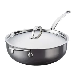 Saucier & Sauté Pans^Hestan Nanobond saute pan with lid 4.7 L, Stainless steel Silver-coloured