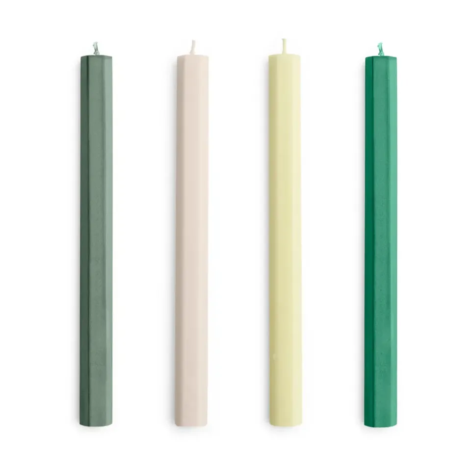 Candles^HAY Hexagon Candle light mix 4-pack, s-whites Green