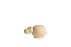 Sale Woud Hibo wooden hippo, Small Brown