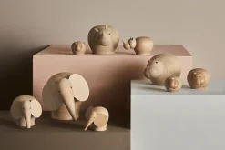 Sale Woud Hibo wooden hippo, Small Brown